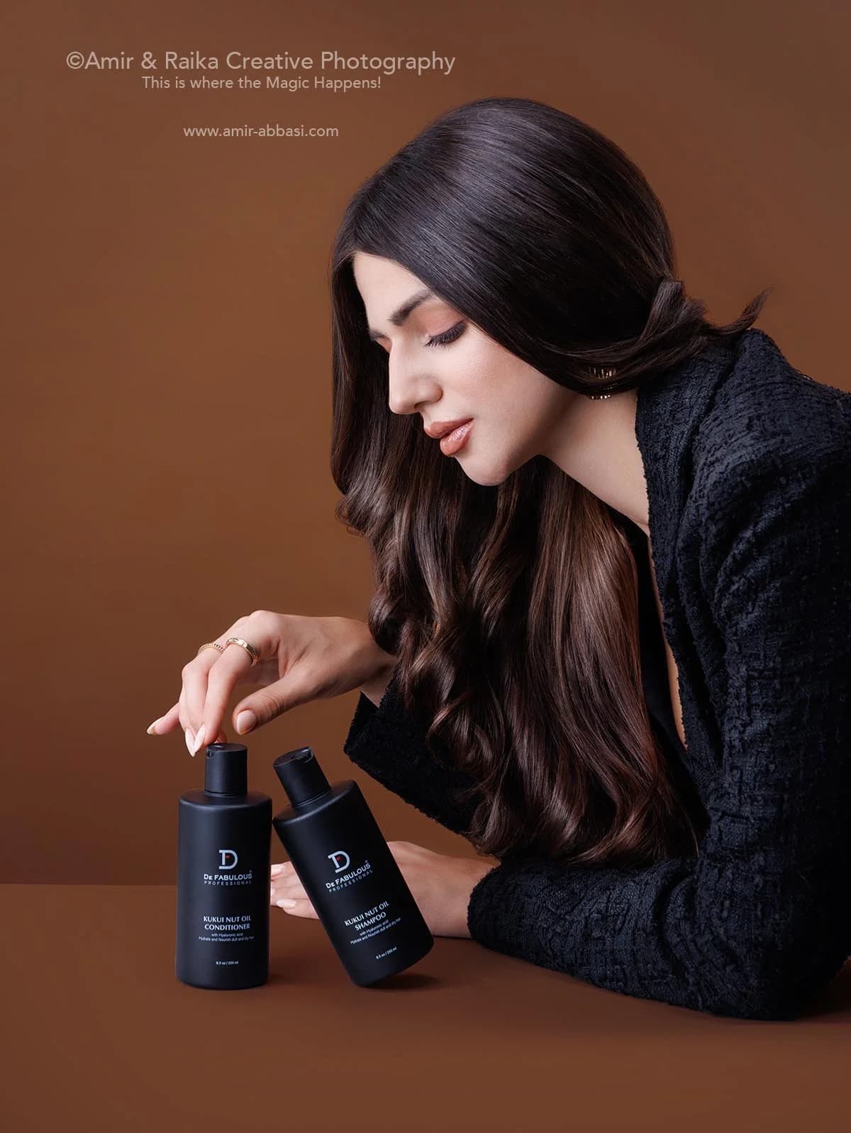 Perfume bottle on pink set